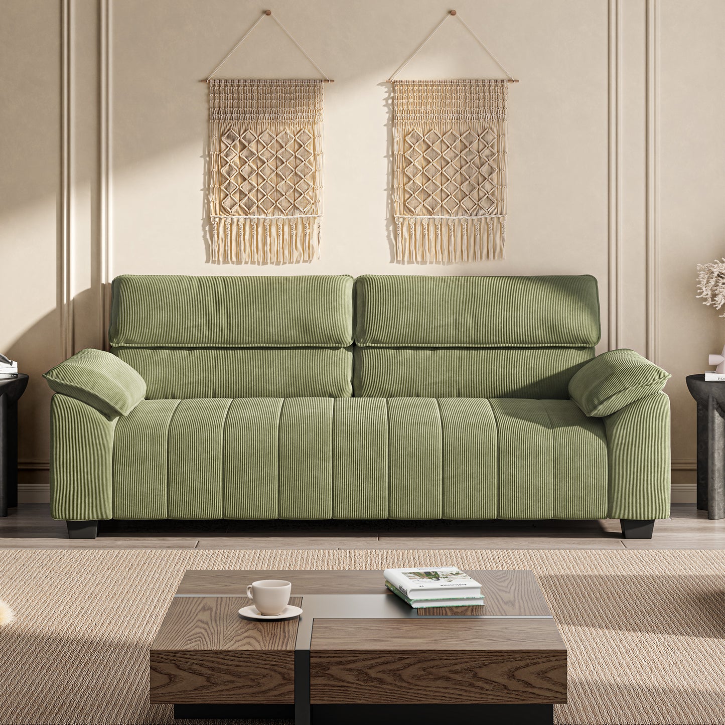 Comfy Sofa Couch with Deep Seats- 3 Seater Sofa