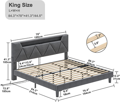 LED King Size Bed Frame
