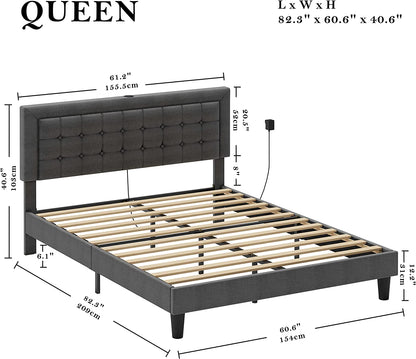 Queen Size Bed Frame Grey