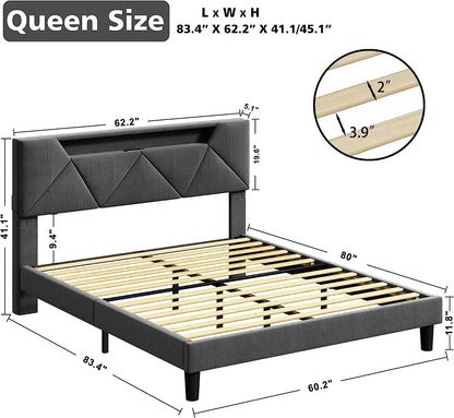 LED Queen Size Bed Frame