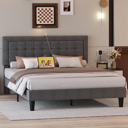 Queen Size Bed Frame Grey