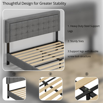 ANCTOR Upholstered Bed Frame with USB Ports