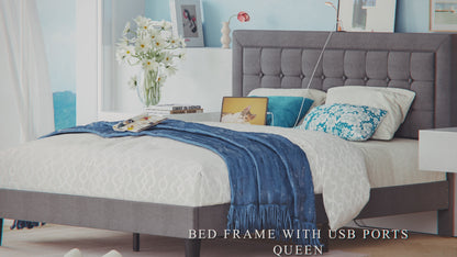 Full Size Bed Frame Grey